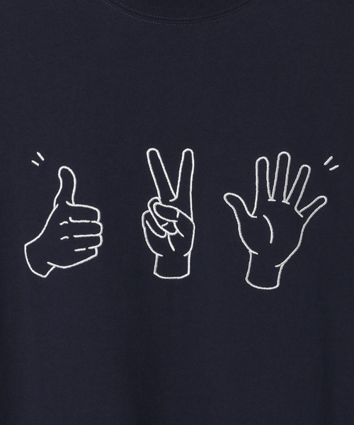 GEORGE'S（ジョージズ）の「ハンドグラフィックTシャツ（Tシャツ/カットソー・メンズ・ホワイト/ネイビー・LARGE/MEDIUM）」の18枚目の写真
