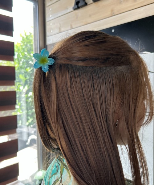 セール】【5色展開】ミニプルメリア風 ヘアクリップ（バレッタ