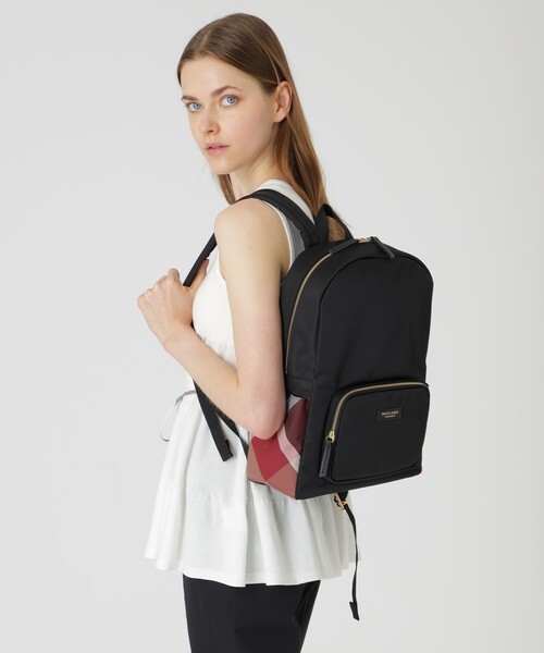 パーシャルクレストブリッジチェックナイロンバックパック（バック