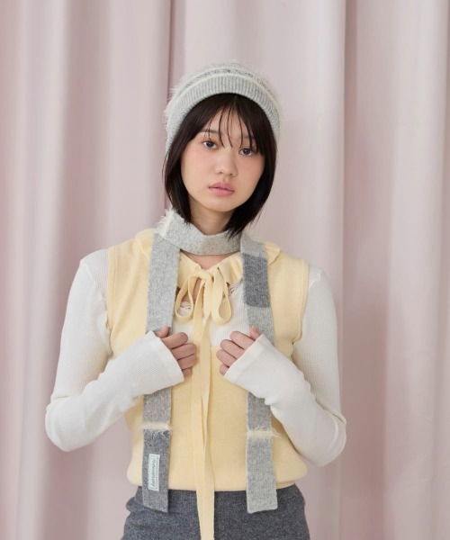 kaorinomori(カオリノモリ)の「kaorinomori キュアニット / カオリノモリ(ニットキャップ/ビーニー・レディース・グレー/ピンク/ブラウン・FREE)」の4枚目の写真