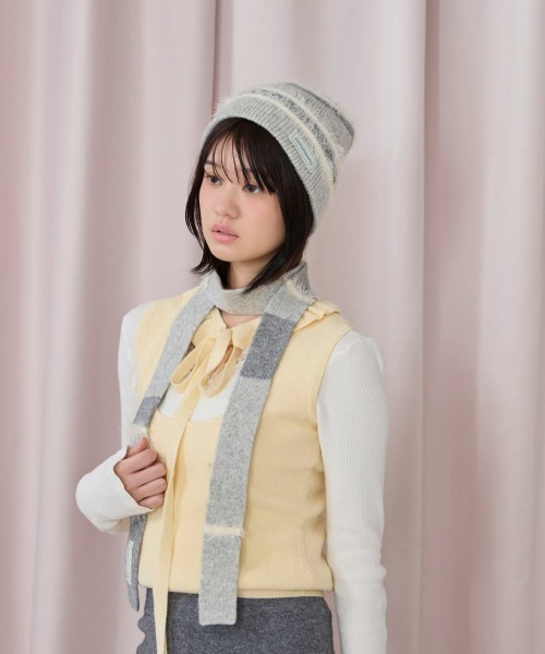 kaorinomori(カオリノモリ)の「kaorinomori キュアニット / カオリノモリ(ニットキャップ/ビーニー・レディース・グレー/ピンク/ブラウン・FREE)」の5枚目の写真