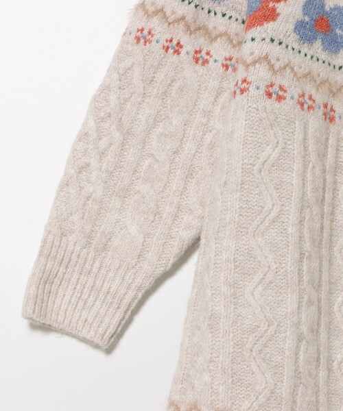 フラワー ケーブル ニット ワンピース 2025FW（90～140cm