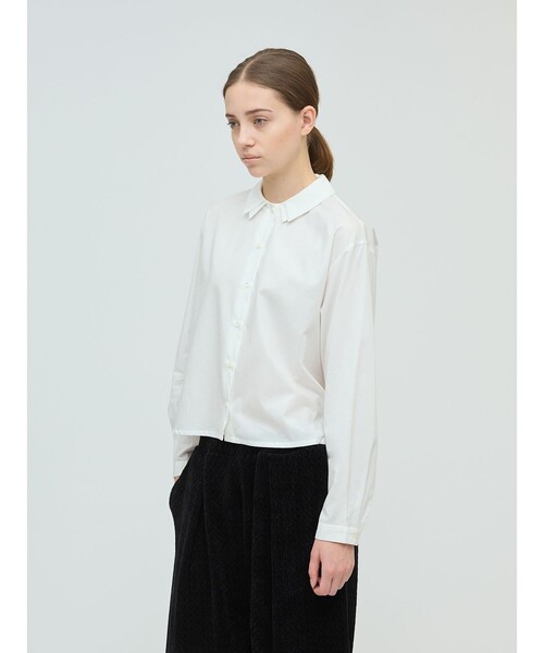 mizuiroind(ミズイロインド)の「mizuiro ind ダブルカラーシャツ(シャツ/ブラウス・レディース・ネイビー/オフホワイト/ブルー/チャコールグレー/ブラック・FREE)」の12枚目の写真