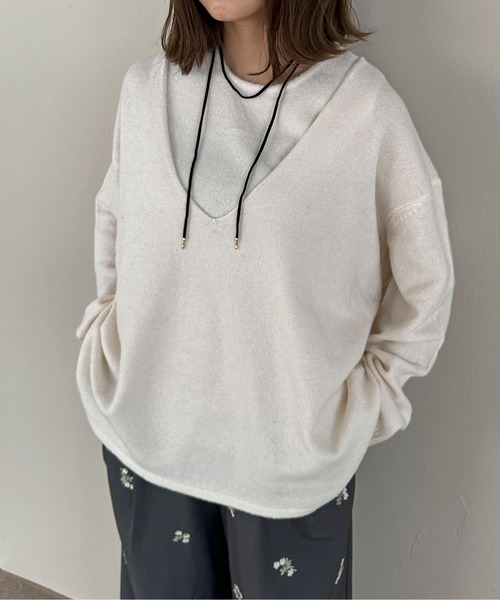 PILIT(ピリット)の「Vネックレイヤードニットset(ニット/セーター・レディース・ホワイト/ピンク/グレー/チャコールグレー・MEDIUM)」の17枚目の写真