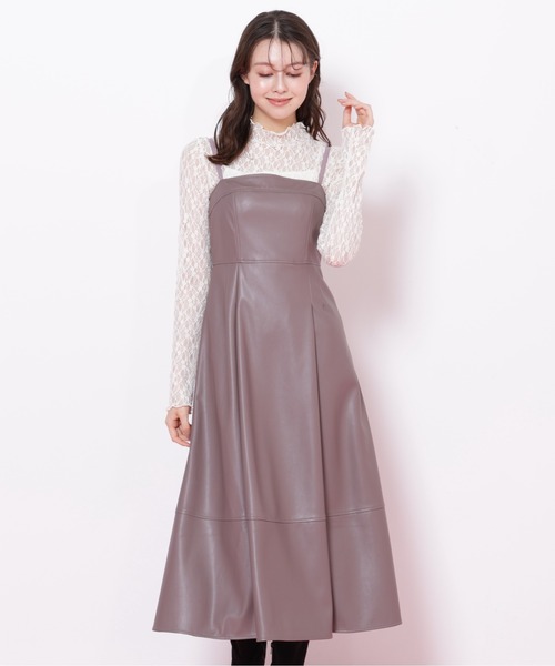 JILL by JILL STUART(ジルバイジルスチュアート)の「◇バリエーションキャミワンピース(ワンピース・レディース・ブラウン/ホワイト・MEDIUM/SMALL)」の4枚目の写真