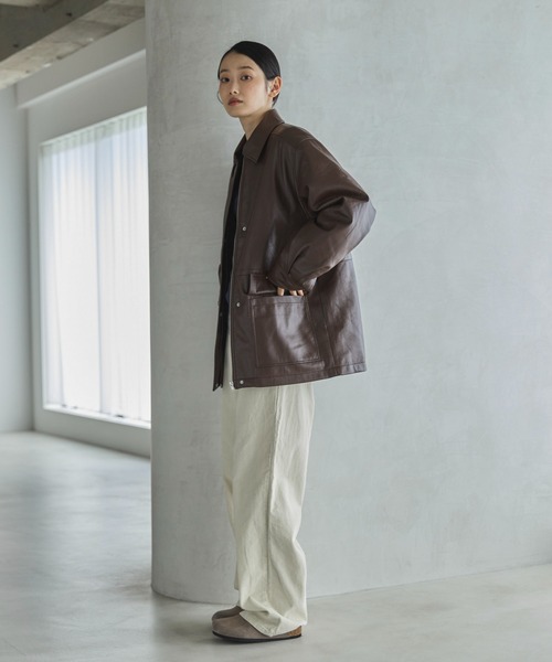 feepur（フェピュール）の「フェイクレザー中綿ブルゾン（その他アウター・レディース・ブラック/ブラウン・MEDIUM）」の14枚目の写真