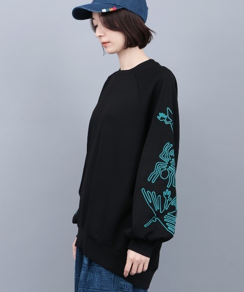 チチカカ（チチカカ）の「ナスカ刺繍スリーブプルオーバー（スウェット・レディース・オレンジ/ブラック/ホワイト・FREE）」の15枚目の写真