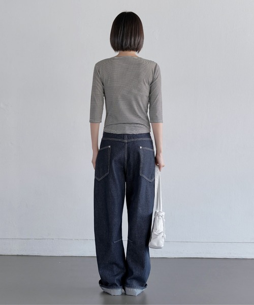 UNE MANSION(ユヌマンション)の「【UNE ORIGINAL】選べるユニークパターンラウンドネック7分丈カットソー(Tシャツ/カットソー・レディース・チャコールグレー/バーガンディー/ネイビー/ブラック・SMALL/MEDIUM)」の21枚目の写真