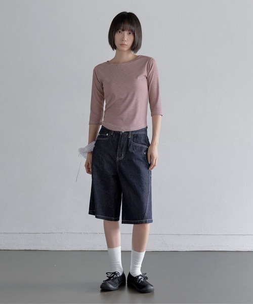 UNE MANSION(ユヌマンション)の「【UNE ORIGINAL】選べるユニークパターンラウンドネック7分丈カットソー(Tシャツ/カットソー・レディース・チャコールグレー/バーガンディー/ネイビー/ブラック・SMALL/MEDIUM)」の8枚目の写真