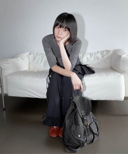 UNE MANSION(ユヌマンション)の「【UNE ORIGINAL】選べるユニークパターンラウンドネック7分丈カットソー(Tシャツ/カットソー・レディース・チャコールグレー/バーガンディー/ネイビー/ブラック・SMALL/MEDIUM)」の12枚目の写真