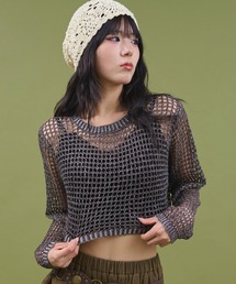 DISPARK/メランジメッシュプルオーバー