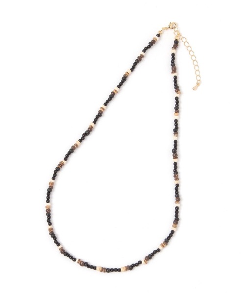 BAYFLOW（ベイフロー）の「ウッドビーズネックレス（ネックレス・メンズ・グリーン/ナチュラル/ブラック・FREE）」の4枚目の写真