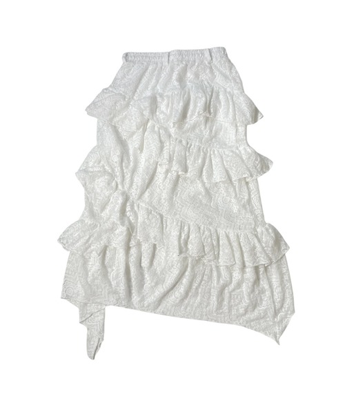 ACLENT（アクレント）の「フラッフィーレースティアードロングスカート（スカート・レディース・ホワイト/ブラック・FREE）」の15枚目の写真