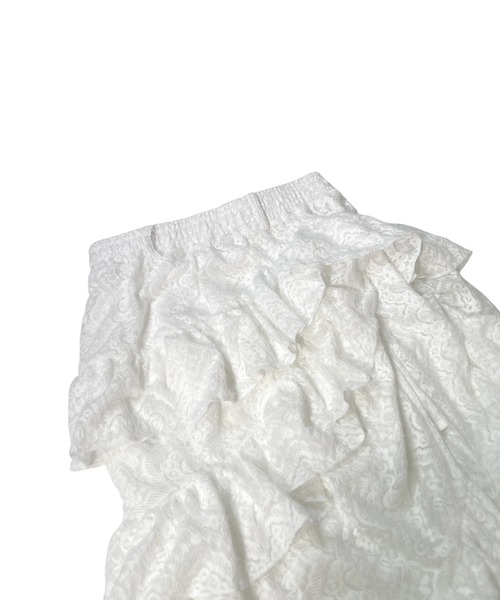 ACLENT（アクレント）の「フラッフィーレースティアードロングスカート（スカート・レディース・ホワイト/ブラック・FREE）」の16枚目の写真