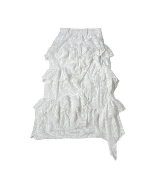 ACLENT（アクレント）の「フラッフィーレースティアードロングスカート（スカート・レディース・ホワイト/ブラック・FREE）」の14枚目の写真