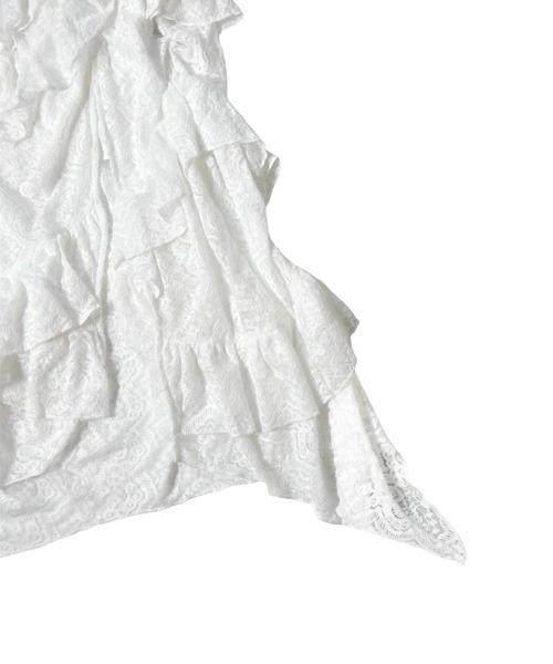 ACLENT（アクレント）の「フラッフィーレースティアードロングスカート（スカート・レディース・ホワイト/ブラック・FREE）」の18枚目の写真