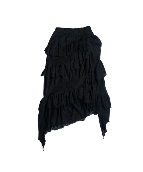 ACLENT（アクレント）の「フラッフィーレースティアードロングスカート（スカート・レディース・ホワイト/ブラック・FREE）」の13枚目の写真