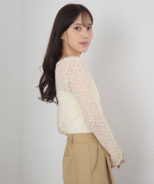 RETRO GIRL（レトロガール）の「ドレープレースCT（Tシャツ/カットソー・レディース・ナチュラル/ブラウン/ブラック・FREE）」の9枚目の写真