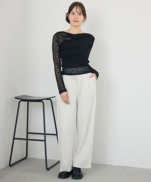 RETRO GIRL（レトロガール）の「ドレープレースCT（Tシャツ/カットソー・レディース・ナチュラル/ブラウン/ブラック・FREE）」の12枚目の写真