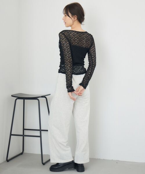 RETRO GIRL（レトロガール）の「ドレープレースCT（Tシャツ/カットソー・レディース・ナチュラル/ブラウン/ブラック・FREE）」の14枚目の写真