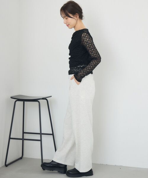 RETRO GIRL（レトロガール）の「ドレープレースCT（Tシャツ/カットソー・レディース・ナチュラル/ブラウン/ブラック・FREE）」の15枚目の写真