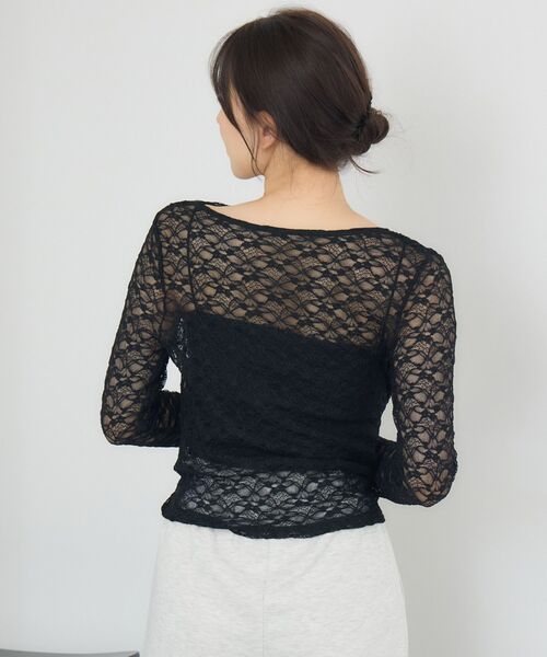 RETRO GIRL（レトロガール）の「ドレープレースCT（Tシャツ/カットソー・レディース・ナチュラル/ブラウン/ブラック・FREE）」の18枚目の写真