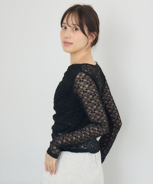 RETRO GIRL（レトロガール）の「ドレープレースCT（Tシャツ/カットソー・レディース・ナチュラル/ブラウン/ブラック・FREE）」の19枚目の写真