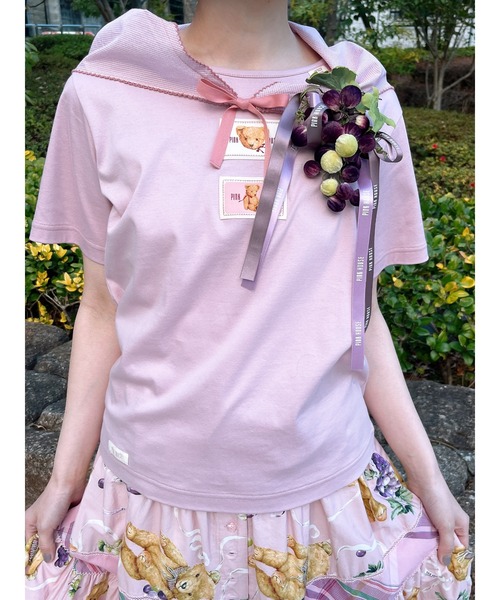 PINK HOUSE（ピンクハウス）の「テディベア刺繍ギンガムバンダナ付き