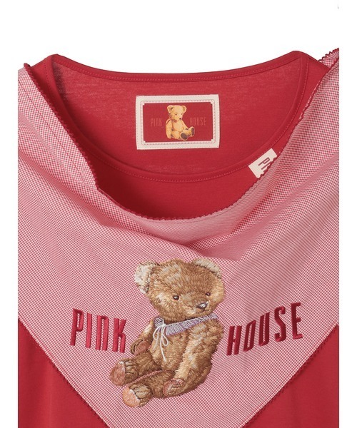 PINK HOUSE（ピンクハウス）の「テディベア刺繍ギンガムバンダナ付き