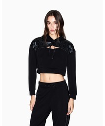 ARMANI EXCHANGE | 【A|X アルマーニ エクスチェンジ】ストレッチスキューバ×オールオーバーロゴPU フーデッドスウェットプルオーバー(スウェット)