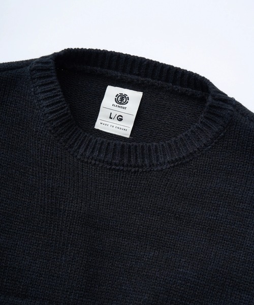 ELEMENT(エレメント)の「ELEMENT メンズ TAG KNIT セーター 【2025年秋冬モデル】/エレメントビッグシルエットロゴニット・セーター(ニット/セーター・メンズ・ブラック/オフホワイト・MEDIUM/LARGE/X-LARGE)」の8枚目の写真