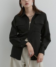 フロントスリットZIPシャツ