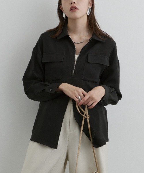 セール】フロントスリットZIPシャツ（シャツ/ブラウス）｜DFFUR