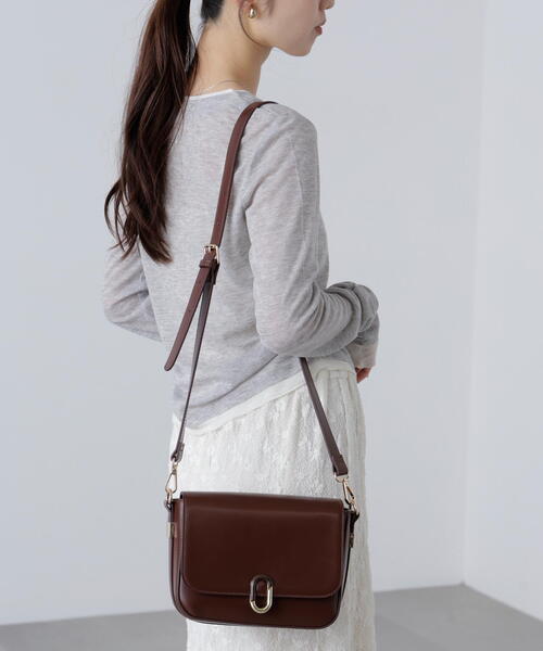 FREE'S MART（フリーズマート）の「◆レトロフラップショルダー（ハンドバッグ・レディース・ホワイト/ブラウン/レッド/ブラック・ﾌﾘ-）」の9枚目の写真