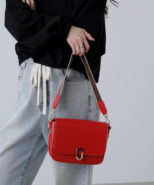 FREE'S MART（フリーズマート）の「◆レトロフラップショルダー（ハンドバッグ・レディース・ホワイト/ブラウン/レッド/ブラック・ﾌﾘ-）」の19枚目の写真