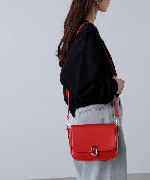 FREE'S MART（フリーズマート）の「◆レトロフラップショルダー（ハンドバッグ・レディース・ホワイト/ブラウン/レッド/ブラック・ﾌﾘ-）」の20枚目の写真