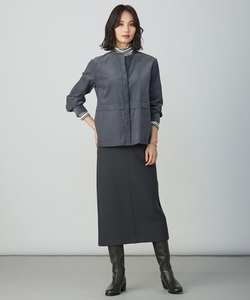 J.PRESS Ladies(J.プレス レディス)の「カシミヤシルク シアーリブ ボーダー タートル カットソー(Tシャツ/カットソー・レディース・アイボリー系1/ブラック系1・SMALL)」の6枚目の写真
