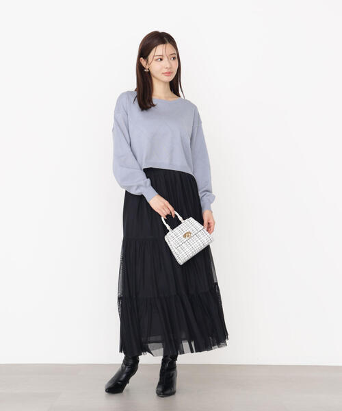 PROPORTION BODY DRESSING（プロポーションボディドレッシング）の「チュールティアードスカート / 1215220922（スカート・レディース・ブラック/ホワイト系その他・MEDIUM/P/S）」の7枚目の写真