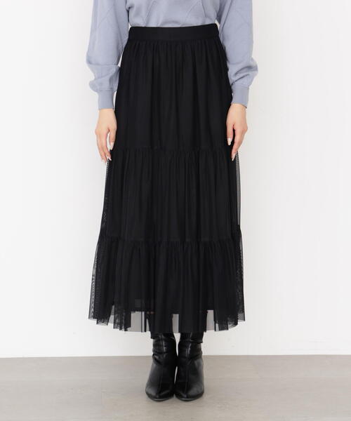 PROPORTION BODY DRESSING（プロポーションボディドレッシング）の「チュールティアードスカート / 1215220922（スカート・レディース・ブラック/ホワイト系その他・MEDIUM/P/S）」の9枚目の写真