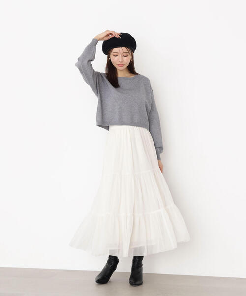 PROPORTION BODY DRESSING（プロポーションボディドレッシング）の「チュールティアードスカート / 1215220922（スカート・レディース・ブラック/ホワイト系その他・MEDIUM/P/S）」の4枚目の写真