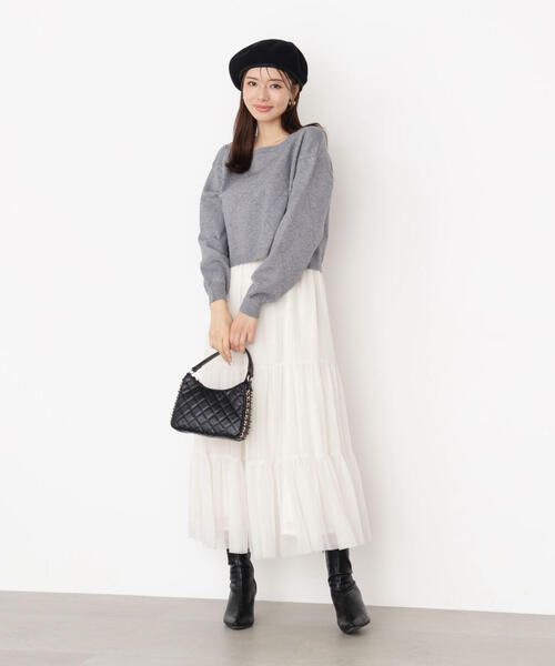 PROPORTION BODY DRESSING（プロポーションボディドレッシング）の「チュールティアードスカート / 1215220922（スカート・レディース・ブラック/ホワイト系その他・MEDIUM/P/S）」の3枚目の写真