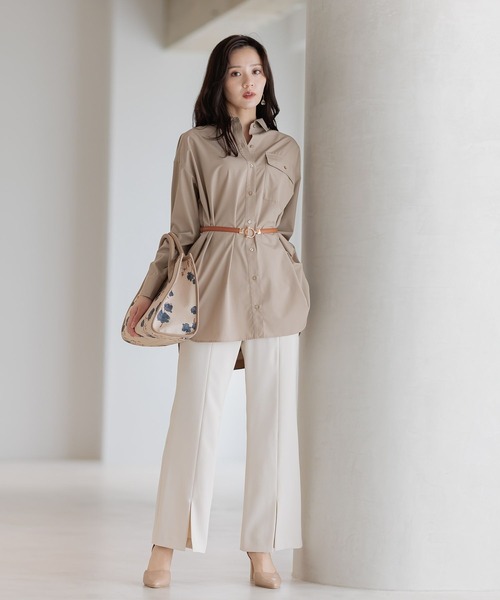 Andemiu（アンデミュウ）の「フロントスリットストレートパンツ589185（スラックス・レディース・ブラック/アイボリー/グレイッシュベージュ・SMALL/MEDIUM）」の10枚目の写真