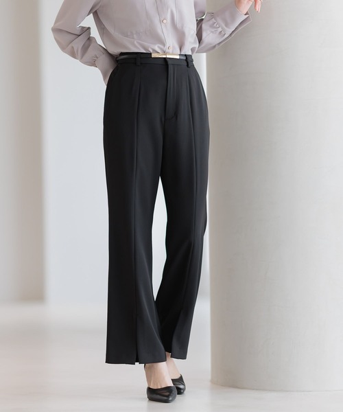 Andemiu（アンデミュウ）の「フロントスリットストレートパンツ589185（スラックス・レディース・ブラック/アイボリー/グレイッシュベージュ・SMALL/MEDIUM）」の13枚目の写真