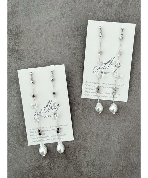 tone(トーン)の「【Withy】バロックパールのロングピアス / Trace(トレース)(MA)(ピアス(両耳用)・レディース・シルバー・FREE)」の8枚目の写真