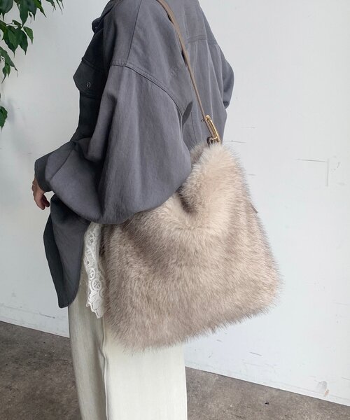 DouDou（ドゥドゥ）の「【WEB限定】フリーワンハンドルエコファートート（ショルダーバッグ・レディース・ブラウン/アイボリー・FREE）」の3枚目の写真