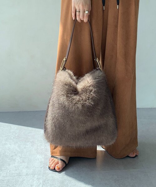 DouDou（ドゥドゥ）の「【WEB限定】フリーワンハンドルエコファートート（ショルダーバッグ・レディース・ブラウン/アイボリー・FREE）」の6枚目の写真