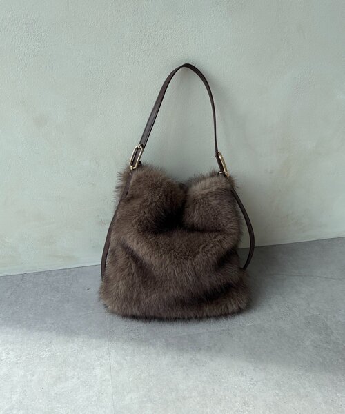 DouDou（ドゥドゥ）の「【WEB限定】フリーワンハンドルエコファートート（ショルダーバッグ・レディース・ブラウン/アイボリー・FREE）」の8枚目の写真