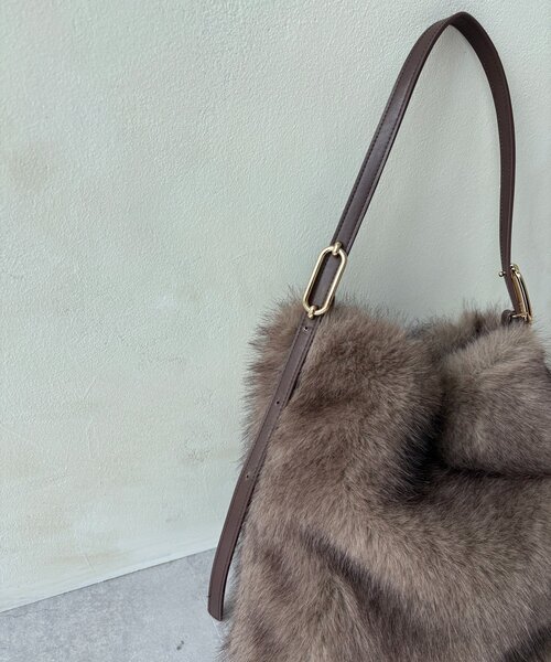 DouDou（ドゥドゥ）の「【WEB限定】フリーワンハンドルエコファートート（ショルダーバッグ・レディース・ブラウン/アイボリー・FREE）」の9枚目の写真