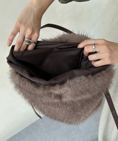 DouDou（ドゥドゥ）の「【WEB限定】フリーワンハンドルエコファートート（ショルダーバッグ・レディース・ブラウン/アイボリー・FREE）」の11枚目の写真