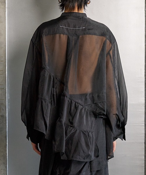 RUMCHE(ラムシェ)の「Sheer Gathered Blouse / シアーギャザーブラウス(シャツ/ブラウス・レディース・ブラック/アイボリー・FREE)」の11枚目の写真
